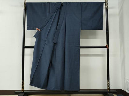 平和屋着物●男性　紬　アンサンブル　100亀甲　総詰め　キングサイズ　正絹　逸品　CABE2462yc