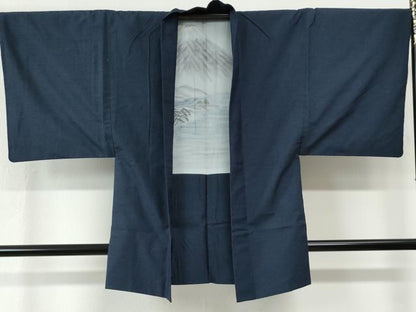 平和屋着物●男性　紬　アンサンブル　格子　正絹　逸品　CABE2465yc
