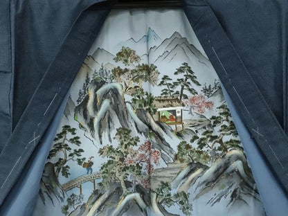 平和屋着物●男性　本場大島紬　アンサンブル　80亀甲　総詰め　正絹　逸品　未使用　CABE2466yc