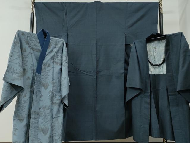 平和屋着物●男性　本場大島紬　アンサンブル・長襦袢セット　100亀甲　総詰め　正絹　逸品　CABE2467yc