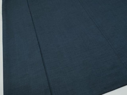 平和屋着物●男性　紬　アンサンブル・長襦袢セット　色無地　濃藍色　正絹　逸品　CABE2468yc