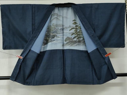 平和屋着物●男性　本場大島紬　アンサンブル・長襦袢セット　100亀甲　総詰め　植田栄二作　証紙付き　正絹　逸品　未使用　CABE2470yc