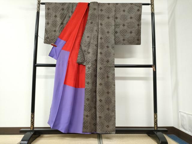 平和屋着物●本場大島紬　龍郷絣　正絹　逸品　CABE2471yc