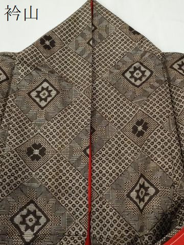 平和屋着物●本場大島紬　龍郷絣　正絹　逸品　CABE2471yc