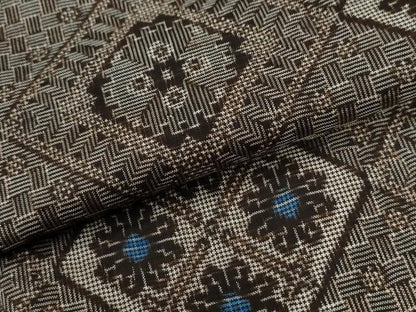 平和屋着物●本場大島紬　龍郷絣　正絹　逸品　CABE2478yc