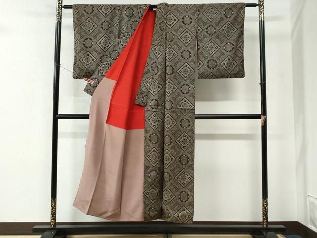 平和屋着物●本場大島紬　龍郷絣　正絹　逸品　CABE2479yc
