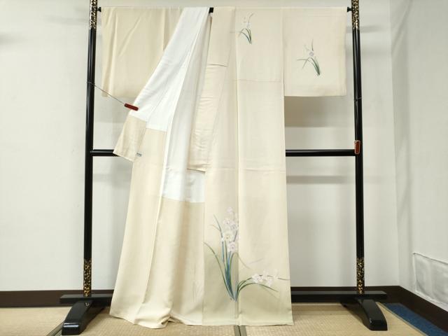 平和屋着物●訪問着　友禅　草花文　正絹　逸品　CABE2480yc