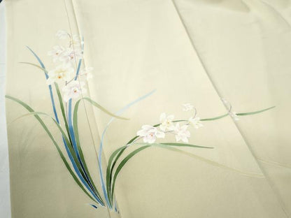 平和屋着物●訪問着　友禅　草花文　正絹　逸品　CABE2480yc