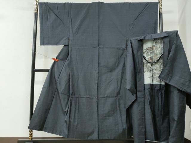 平和屋着物●男性　本場大島紬　アンサンブル　80亀甲　総詰め　正絹　逸品　CABE2481yc