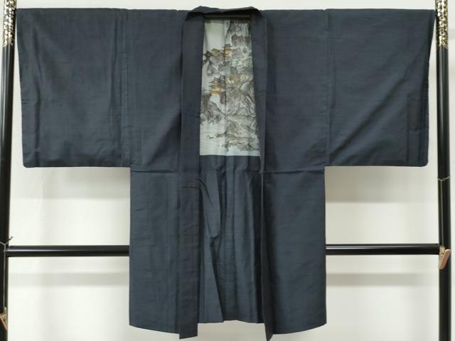 平和屋着物●男性　本場大島紬　アンサンブル　80亀甲　総詰め　正絹　逸品　CABE2481yc
