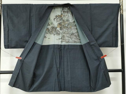 平和屋着物●男性　本場大島紬　アンサンブル　80亀甲　総詰め　正絹　逸品　CABE2481yc