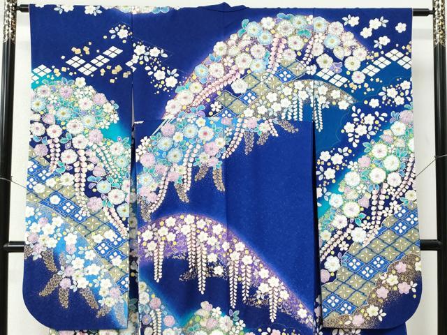 平和屋着物○豪華振袖・長襦袢セット 辻が花 絞り 銀通し地 京都きもの友禅