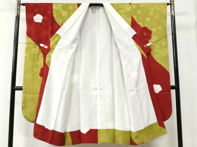 平和屋着物●豪華振袖・長襦袢セット　総絞り　牡丹花蝶文　金彩　正絹　逸品　CABE2483yc