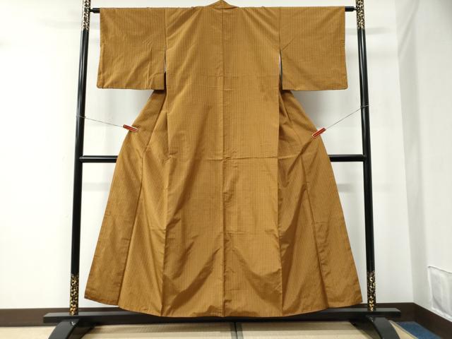平和屋着物●本場黄八丈　平織　紬　正絹　逸品　CABE2484yc
