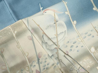 平和屋着物●豪華色留袖　作家物　刺繍　鷺　枝蕾　暈し染め　金彩　正絹　逸品　CABE2489yc