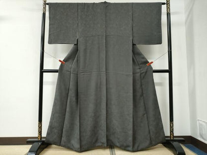 平和屋着物●江戸小紋　角通し　黒地　正絹　逸品　CABE2491yc