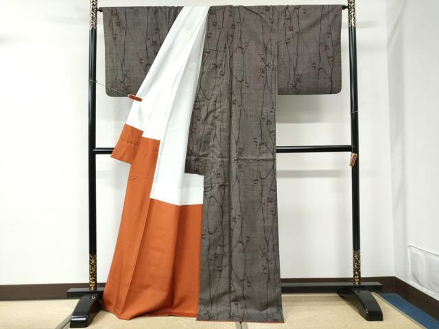 平和屋着物●本場大島紬　7マルキ　枝蕾　正絹　逸品　CABE2493yc