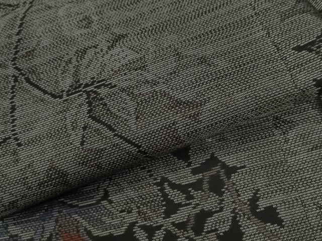 平和屋着物●本場大島紬　枝花文　ロング丈　正絹　逸品　CABE2501yc