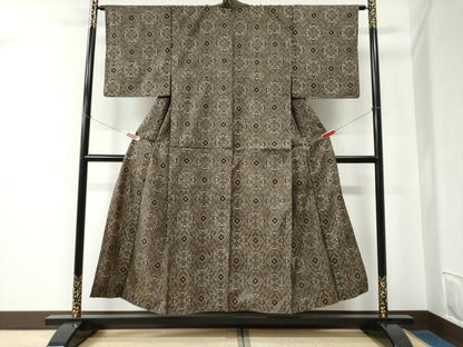平和屋着物●本場大島紬　龍郷絣　正絹　逸品　CABE2503yc