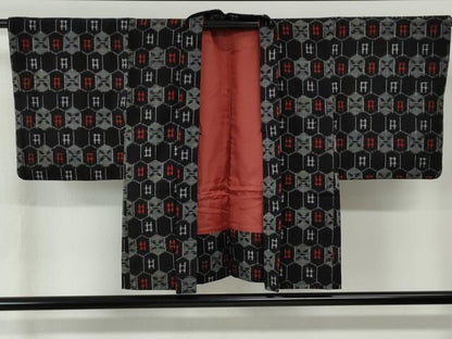 平和屋着物●久留米絣　アンサンブル　亀甲吉祥文　綿　逸品　CABE2509yc