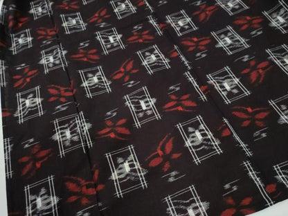 平和屋着物●久留米絣　単衣　吉祥舞蝶文　綿　逸品　CABE2510yc