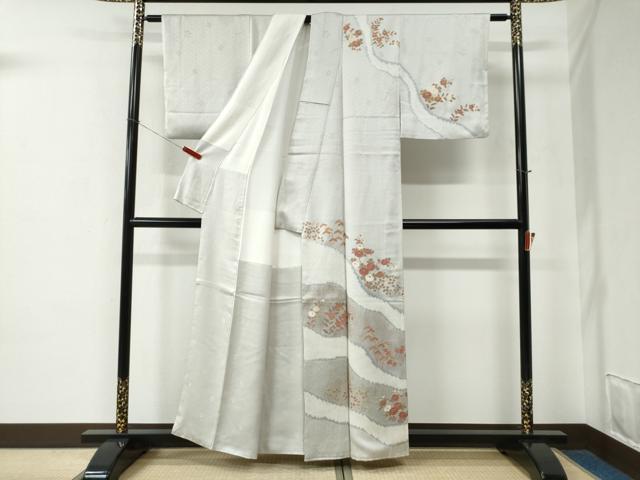 平和屋着物○訪問着 絞り 草花文 金彩 正絹 逸品 CABE2511yc