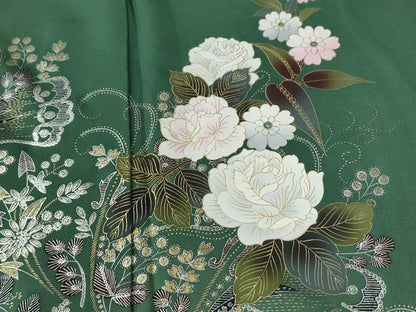 平和屋着物●訪問着　花唐草文　暈し染め　金銀彩　正絹　逸品　CABE2512yc