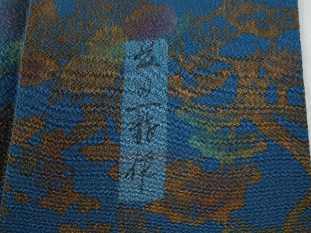 平和屋着物●上質な小紋　作家物　型染め　浜松風景文　鬼しぼ縮緬　正絹　逸品　未使用　CABE2513yc 平和屋着物○上質な小紋 作家物 型染め 浜松風景文 鬼しぼ縮緬 正絹