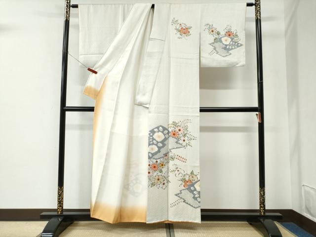 平和屋着物●訪問着　辻が花　手描き　絞り　正絹　逸品　CABE2519yc