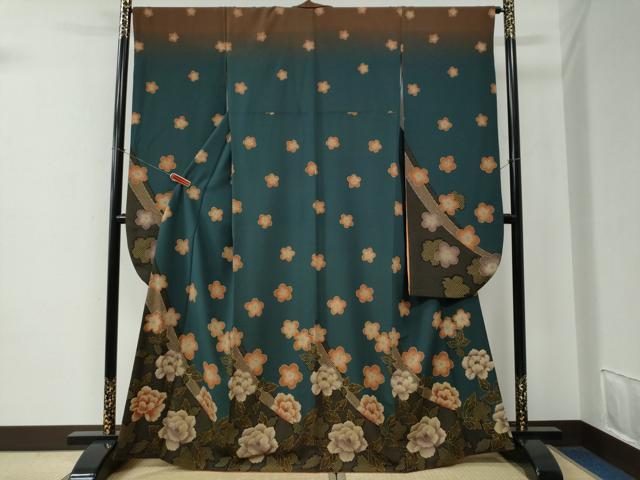 平和屋着物●振袖　牡丹舞桜文　暈し染め　洗える着物　CABE2526yc