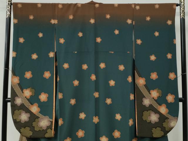 平和屋着物●振袖　牡丹舞桜文　暈し染め　洗える着物　CABE2526yc