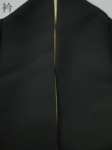 平和屋着物●こむさでもーど・COMME CA DU MODE　振袖　牡丹花文　黒地　洗える着物　CABE2528yc