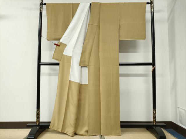 平和屋着物●上質な色無地　桑染色　正絹　逸品　CABE2530yc