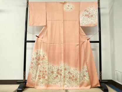 平和屋着物●訪問着　刺繍　花唐草文　暈し染め　金彩　正絹　逸品　未使用　CABE2534yc