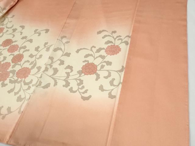 平和屋着物●訪問着　刺繍　花唐草文　暈し染め　金彩　正絹　逸品　未使用　CABE2534yc
