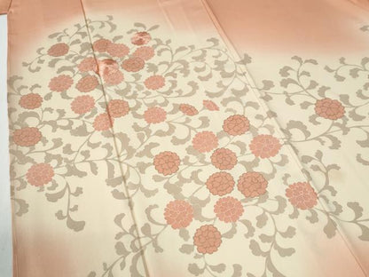 平和屋着物●訪問着　刺繍　花唐草文　暈し染め　金彩　正絹　逸品　未使用　CABE2534yc