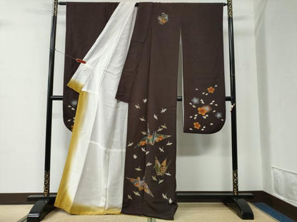 平和屋着物●振袖　折り鶴花文　洗える着物　CABE2535yc