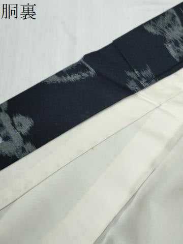 平和屋着物●久留米絣　番傘　蝶　橘　綿　逸品　未使用　CABE2537yc
