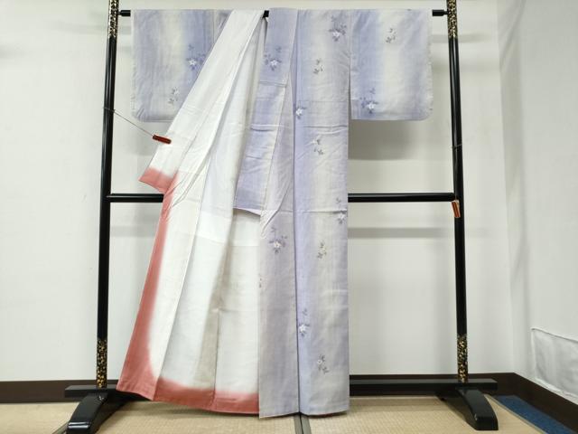平和屋着物○上質な紬 草花文 正絹 逸品 CABE2539yc
