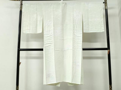 平和屋着物●長襦袢　袷　鼓舞花弁地紋　暈し染め　半衿刺繍　正絹　逸品　CABE2541yc