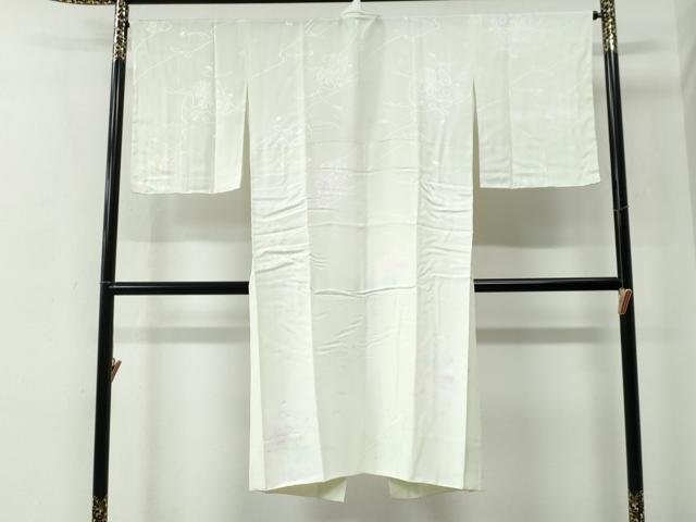 平和屋着物●長襦袢　袷　鼓舞花弁地紋　暈し染め　半衿刺繍　正絹　逸品　CABE2541yc
