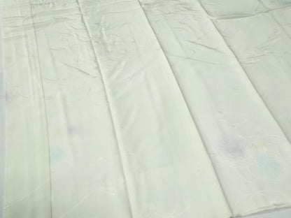 平和屋着物●長襦袢　袷　鼓舞花弁地紋　暈し染め　半衿刺繍　正絹　逸品　CABE2541yc