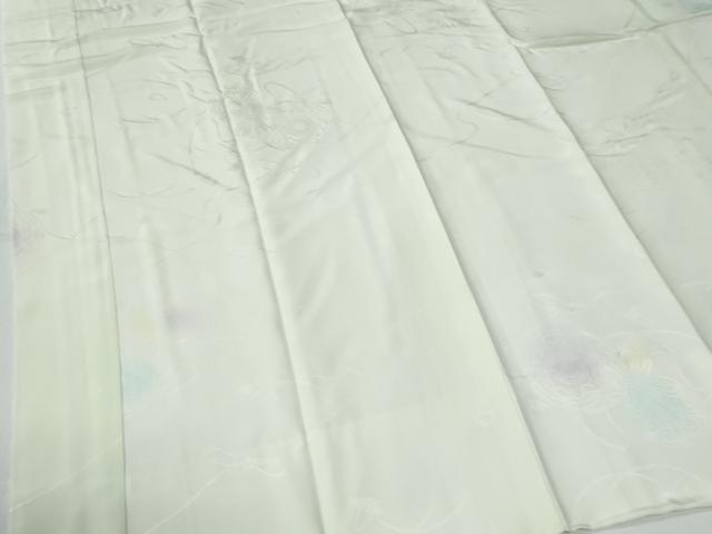 平和屋着物●長襦袢　袷　鼓舞花弁地紋　暈し染め　半衿刺繍　正絹　逸品　CABE2541yc