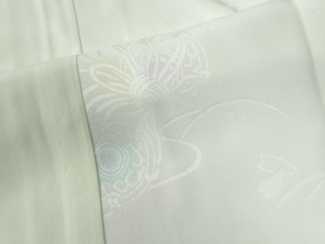 平和屋着物●長襦袢　袷　鼓舞花弁地紋　暈し染め　半衿刺繍　正絹　逸品　CABE2541yc