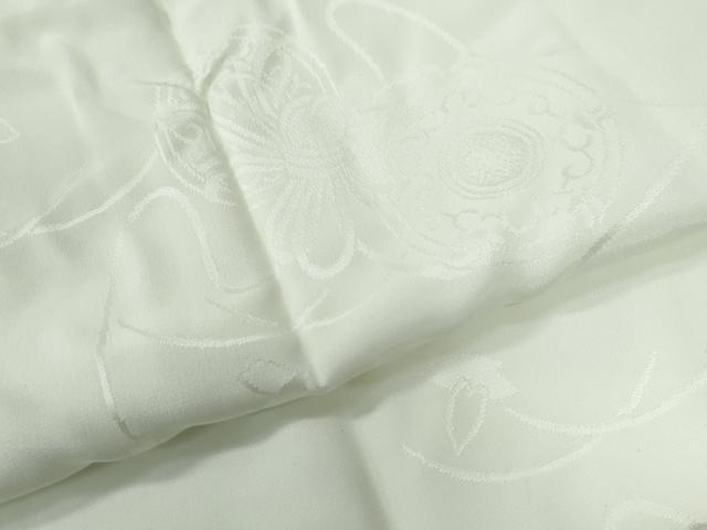 平和屋着物●長襦袢　袷　鼓舞花弁地紋　暈し染め　半衿刺繍　正絹　逸品　CABE2541yc