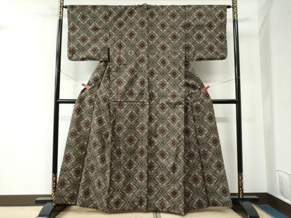 平和屋着物●本場大島紬　龍郷絣　正絹　逸品　CABE2544yc