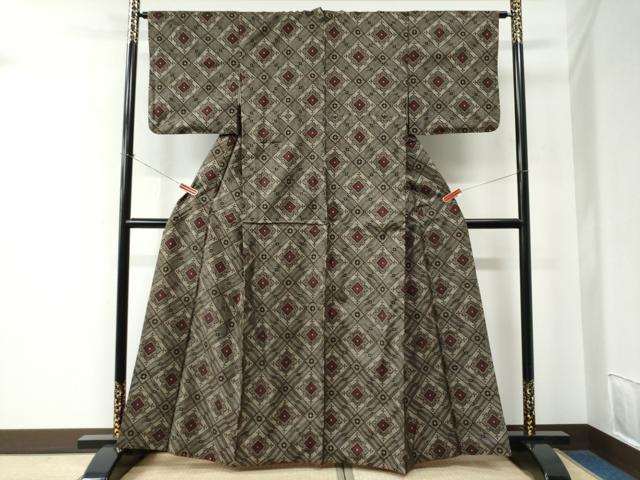 平和屋着物●本場大島紬　龍郷絣　正絹　逸品　CABE2544yc
