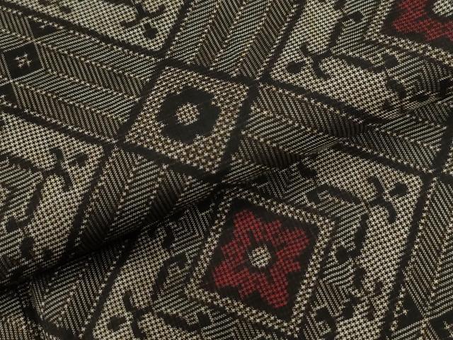 平和屋着物●本場大島紬　龍郷絣　正絹　逸品　CABE2544yc