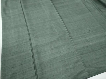 平和屋着物●上質な紬　色無地　青丹色　正絹　逸品　CABE2545yc