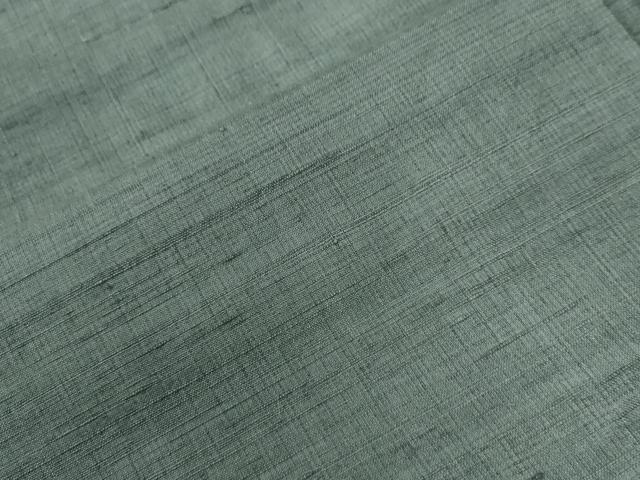 平和屋着物●上質な紬　色無地　青丹色　正絹　逸品　CABE2545yc